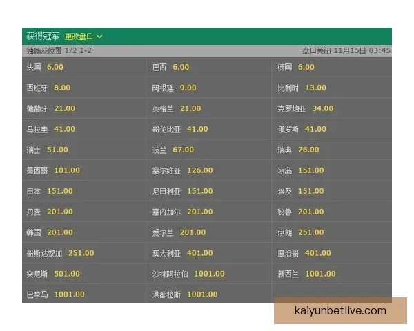 世界杯竞猜赔率深度解析与投注策略全面分析